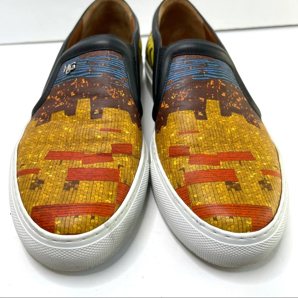 GIVENCHY Classic Slip On Mosaic Pixel Skate Sneakers Size 39 Made In Italy - Picture 5 of 15